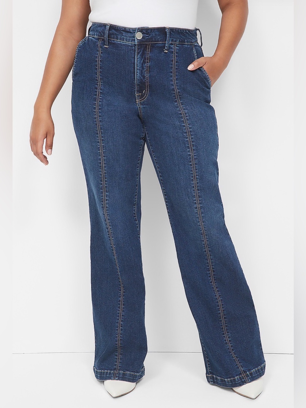 NWT Seven7 Limited Edition Melville Seam Front Wide Leg Jeans Plus Size 18